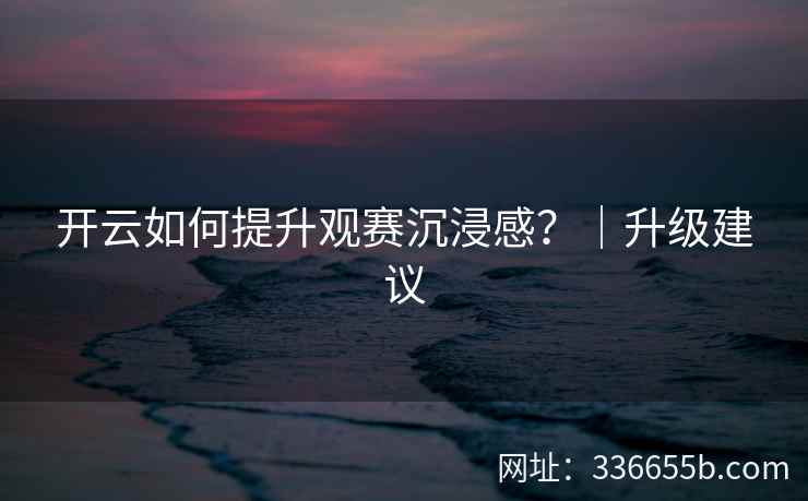 开云如何提升观赛沉浸感？｜升级建议